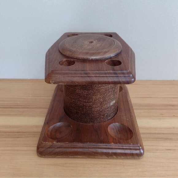 Vintage Fairfax USA Wooden 4 P*pe Rack Stand W/ Tobacco Humidor - Picture 2 of 14